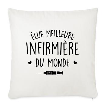 élue meilleure infirmière du monde - Housse de coussin décorative 45 x 45 cm - blanc nature - Devant