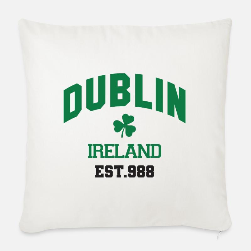 Dublin - Irland - Sofakissenbezug 45 x 45 cm - Naturweiß 