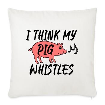 Je pense que mon cochon siffle - Housse de coussin décorative 45 x 45 cm - blanc nature - Devant