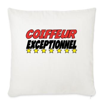 COIFFEUR exceptionnel - Housse de coussin décorative 45 x 45 cm - blanc nature - Devant