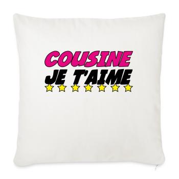 COUSINE JE t'aime - Housse de coussin décorative 45 x 45 cm - blanc nature - Devant
