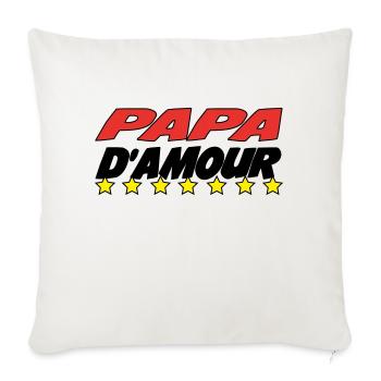PAPA d'amour - Housse de coussin décorative 45 x 45 cm - blanc nature - Devant