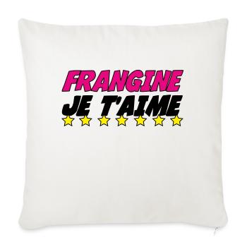 FRANGINE JE t 'aime - Housse de coussin décorative 45 x 45 cm - blanc nature - Devant