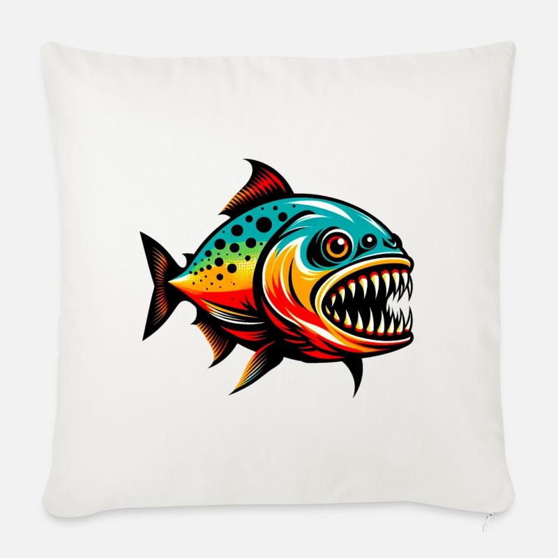 Piranha - Sofakissenbezug 45 x 45 cm - Naturweiß 