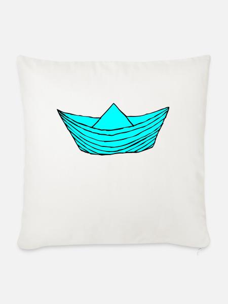 papierboot - Sofakissenbezug 45 x 45 cm - Naturweiß 