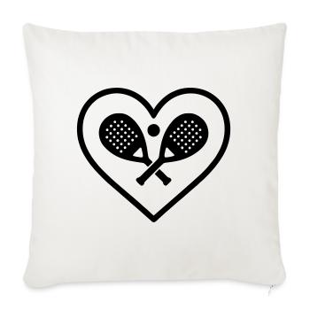 Padel Heart Crossed Rackets Sport Gift - Sofa pillowcase 17,3'' x 17,3'' (45 x 45 cm) - natural white - Front