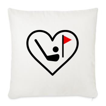 Golf Heart Club Ball Sports Gift - Sofa pillowcase 17,3'' x 17,3'' (45 x 45 cm) - natural white - Front