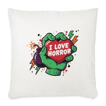 HorrorHeart dans la main de zombie - Housse de coussin décorative 45 x 45 cm - blanc nature - Devant