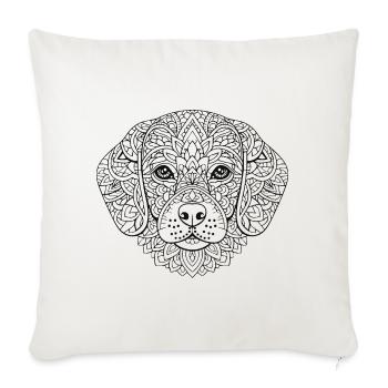 Mandala pour chiens avec ornementation détaillée - Housse de coussin décorative 45 x 45 cm - blanc nature - Devant