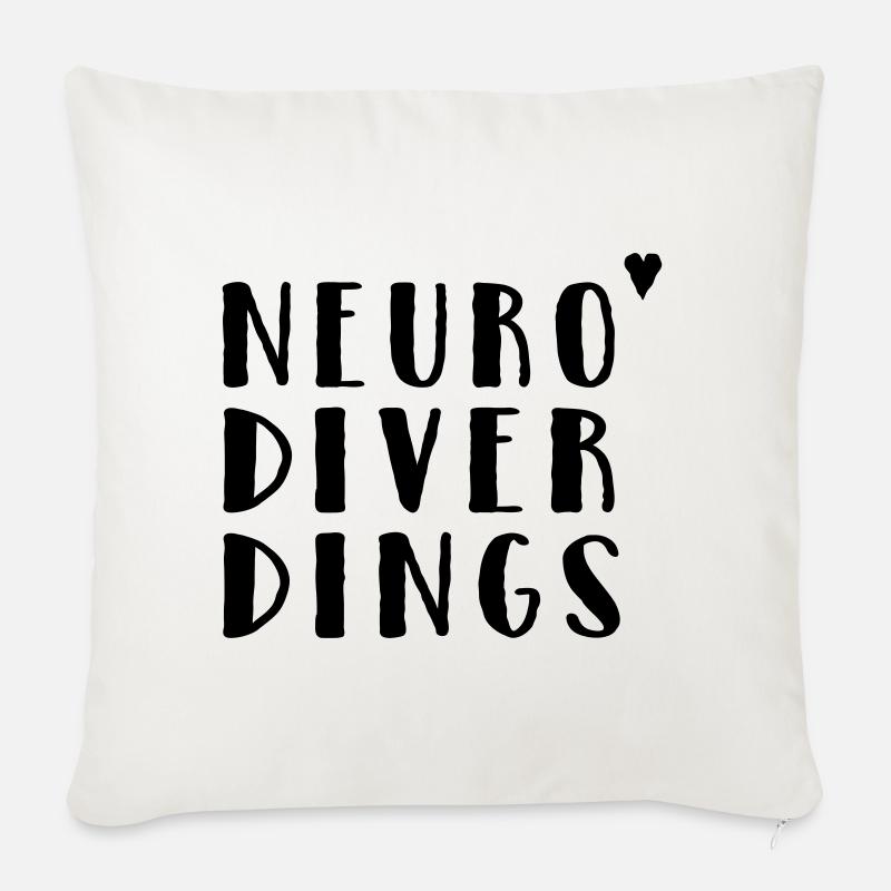 Neurodiverdings - Sofakissenbezug 45 x 45 cm - Naturweiß 