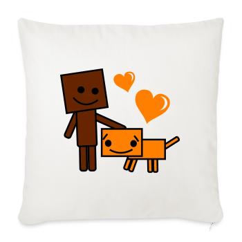 Heart Friend Cartoon Dog and Buddy - Sofa pillowcase 17,3'' x 17,3'' (45 x 45 cm) - natural white - Front