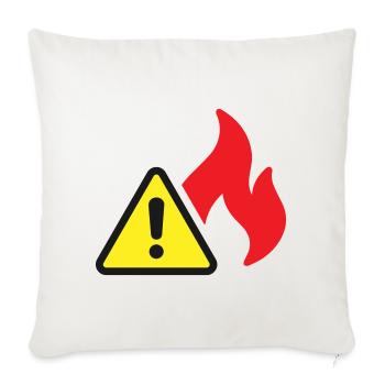 Fire Warning Solid Icon Flame Safety Symbol - Sofa pillowcase 17,3'' x 17,3'' (45 x 45 cm) - natural white - Front