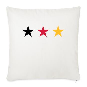 Allemagne trois étoiles dans Noir Rouge Or - Housse de coussin décorative 45 x 45 cm - blanc nature - Devant