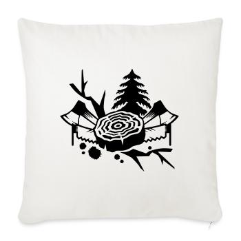 Outils pour les bûcherons - Housse de coussin décorative 45 x 45 cm - blanc nature - Devant