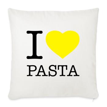 I LOVE PASTA Macaroni Noodles - Sofa pillowcase 17,3'' x 17,3'' (45 x 45 cm) - natural white - Front
