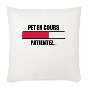 Pet en cours Patientez... - Housse de coussin décorative 45 x 45 cm - blanc nature - Devant