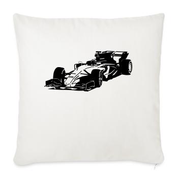 Racecar - Rennauto - Sofakissenbezug 45 x 45 cm - Naturweiß  - Vorne