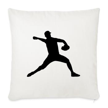 Baseball Spieler - Sofakissenbezug 45 x 45 cm - Naturweiß  - Vorne