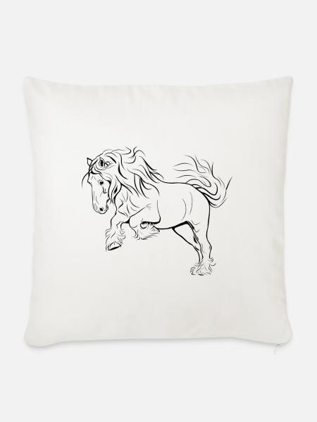 Shire im Galopp - Sofakissenbezug 45 x 45 cm - Naturweiß 