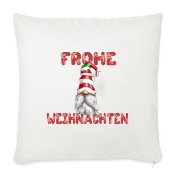 Wichtel Figur Frohe Weihnachten Weihnachtswichtel - Sofakissenbezug 45 x 45 cm - Naturweiß  - Vorne