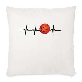 basketball heartbeat - Sofa pillowcase 17,3'' x 17,3'' (45 x 45 cm) - natural white - Front