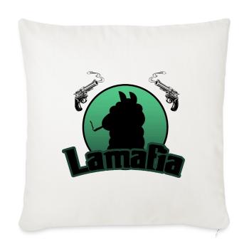 Lamafia (Lama-fia/La Mafia) - Housse de coussin décorative 45 x 45 cm - blanc nature - Devant
