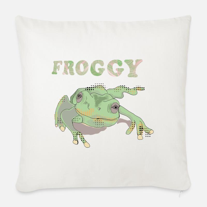 Froggie - Sofakissenbezug 45 x 45 cm - Naturweiß