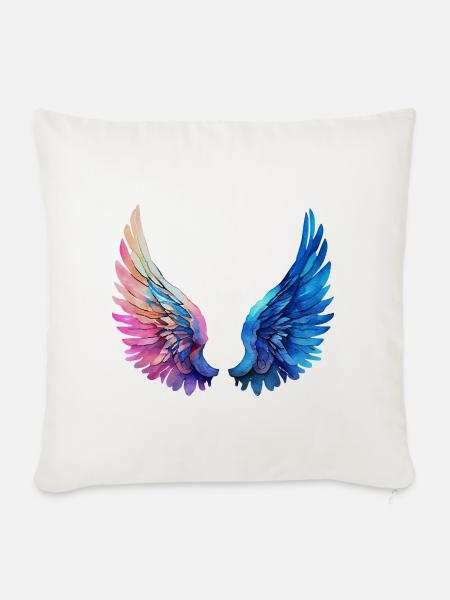 Engelsflügel - Sofakissenbezug 45 x 45 cm - Naturweiß