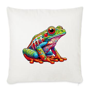 Grenouille - Housse de coussin décorative 45 x 45 cm - blanc nature - Devant