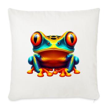 Frosch - Sofakissenbezug 45 x 45 cm - Naturweiß  - Vorne