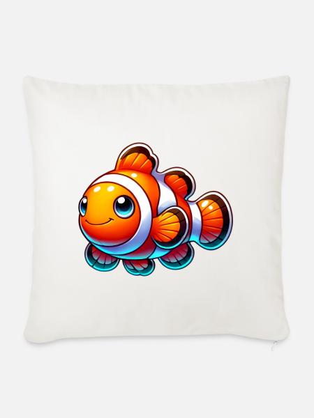 Clownfisch - Sofakissenbezug 45 x 45 cm - Naturweiß