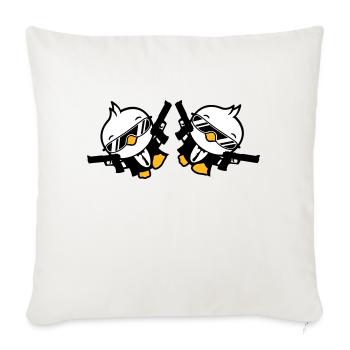 Oiseaux 2 Armes Pistolets Agent Lunettes de soleil Cool - Housse de coussin décorative 45 x 45 cm - blanc nature - Devant