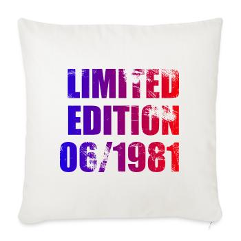 44e anniversaire Edition limitée 06/1981 - Housse de coussin décorative 45 x 45 cm - blanc nature - Devant