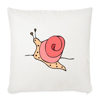 Stylized snail on pink background - Sofa pillowcase 17,3'' x 17,3'' (45 x 45 cm) - natural white - Front