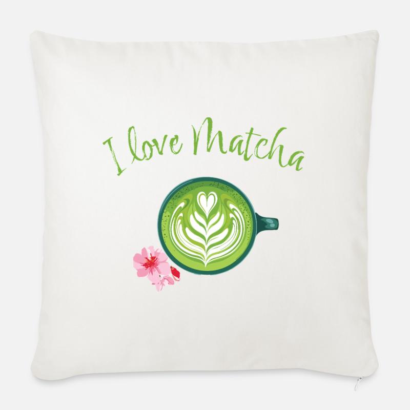 Matcha love - Sofakissenbezug 45 x 45 cm - Naturweiß 