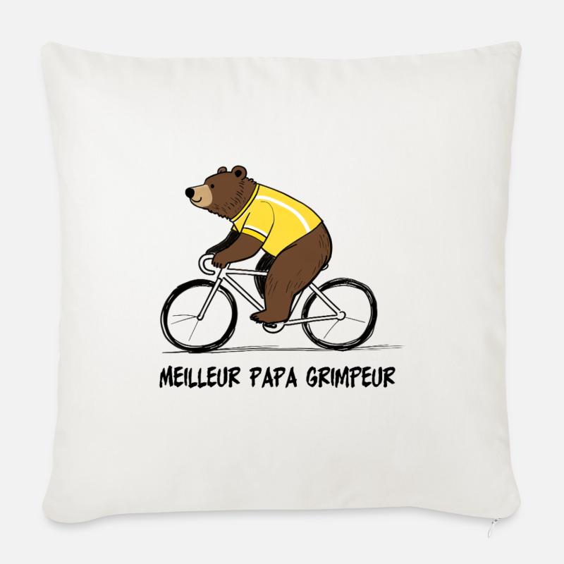 Gelber Radbär, bester Papa - Sofakissenbezug 45 x 45 cm - Naturweiß 