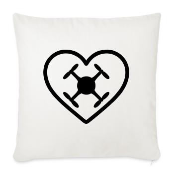 Heart Drone Quadcopter - Sofa pillowcase 17,3'' x 17,3'' (45 x 45 cm) - natural white - Front