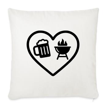 Heart Beer Barbecue - Sofa pillowcase 17,3'' x 17,3'' (45 x 45 cm) - natural white - Front