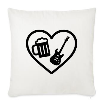 Bière Heart Rock - Housse de coussin décorative 45 x 45 cm - blanc nature - Devant