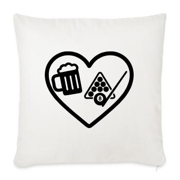 Bière de billard Heart - Housse de coussin décorative 45 x 45 cm - blanc nature - Devant