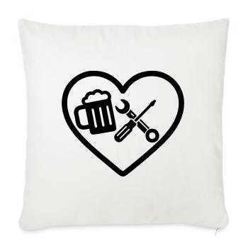Heart Beer DIY Humor - Sofa pillowcase 17,3'' x 17,3'' (45 x 45 cm) - natural white - Front