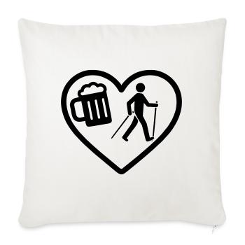 Humour nordique de la bière de cœur - Housse de coussin décorative 45 x 45 cm - blanc nature - Devant