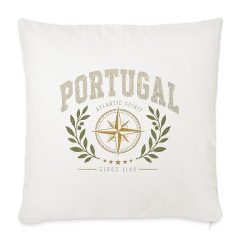 Emblème de l’Esprit Atlantique du Portugal - Housse de coussin décorative 45 x 45 cm - blanc nature - Devant