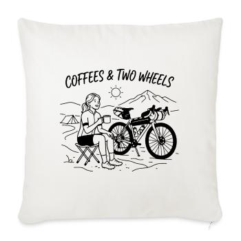 Coffees & Two Wheels Gravel Bike Kunst - Sofakissenbezug 45 x 45 cm - Naturweiß  - Vorne