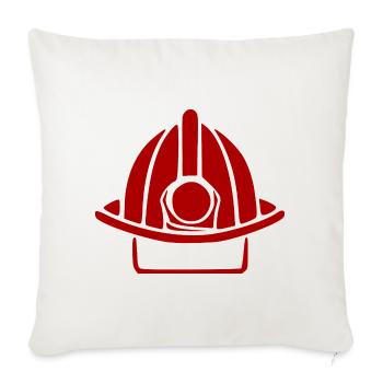 Feuerwehrhelm rot Retter Geschenk Feuerwehr  - Sofakissenbezug 45 x 45 cm - Naturweiß  - Vorne