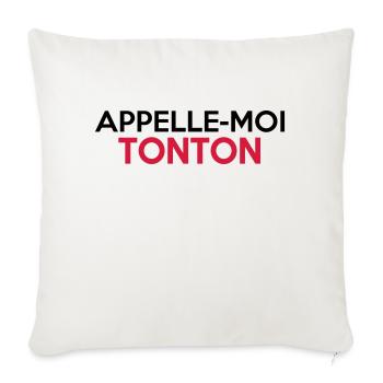 APPELLE-MOI TONTON - Housse de coussin décorative 45 x 45 cm - blanc nature - Devant