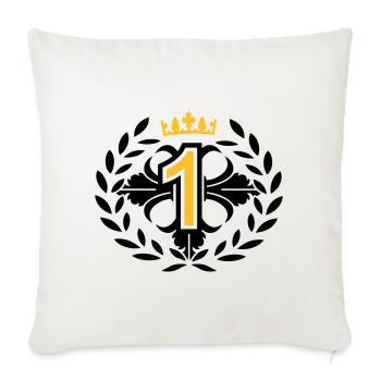 The Number One with a laurel wreath and crown - Sofa pillowcase 17,3'' x 17,3'' (45 x 45 cm) - natural white - Front