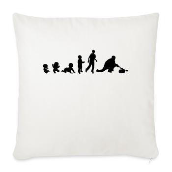 evolution homme human sport curling - Housse de coussin décorative 45 x 45 cm - blanc nature - Devant