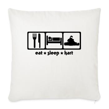 Karting - Eat Sleep Kart - Sofakissenbezug 45 x 45 cm - Naturweiß  - Vorne