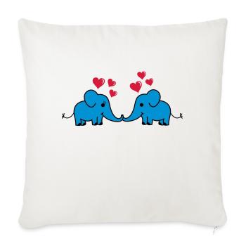 elefant_love - Sofa pillowcase 17,3'' x 17,3'' (45 x 45 cm) - natural white - Front